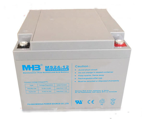 MHB battery MS24-12 12V24Ah 20HR fire host communication room UPS power supply solar
