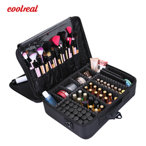 Coolreal cosmetic bag female portable large capacity professional makeup artist with makeup storage bag beauty eyelash embroidery toolbox