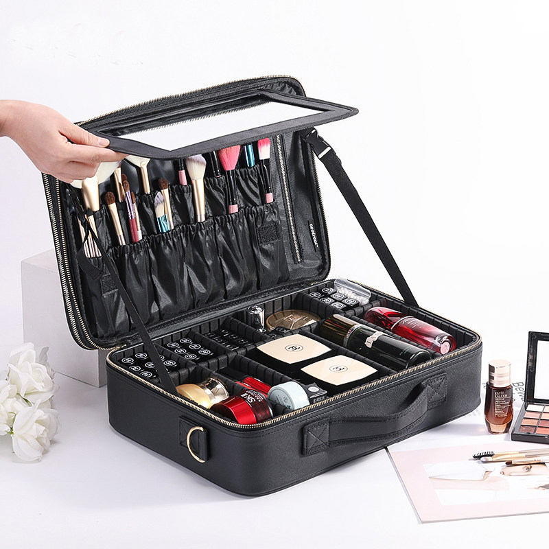 Makeup Bag Professional Makeup Artist with Makeup Travel Storage Bag Portable High Volume High Grade Makeup Box Toolbox Waterproof