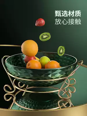 Fruit plate living room household dessert table decoration light luxury coffee table Fruit plate Crystal glass snack dessert candy plate