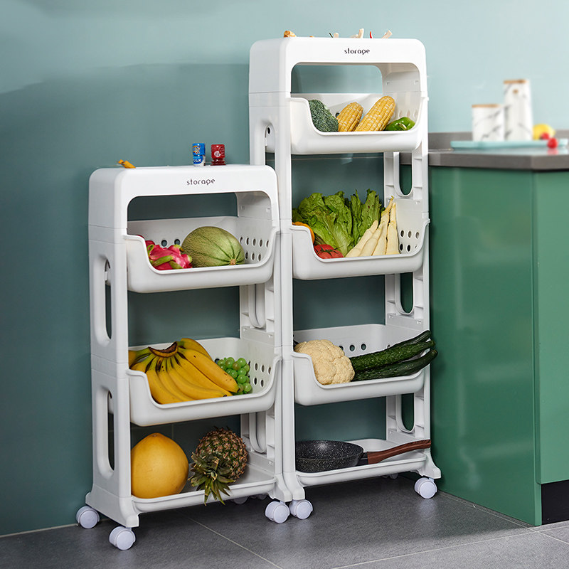 Kitchen shelve floor multilayer vegetable basket multifunctional vegetable shelve fruit and vegetable storage floor frame removable vegetable basket