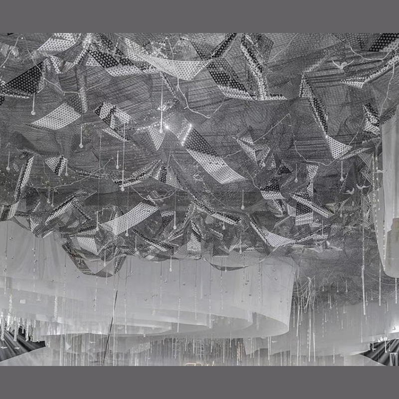 Creative Wedding Wedding Wedding props PVC bright sheet net floating with hanging ceiling Ceiling Pendant Ceiling Decoration Arrangement Shop Window Mechen