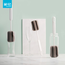 Camellia cup brush No dead angle sponge long handle small brush to remove tea stains to wash cups Household cleaning brush Bottle cleaning brush