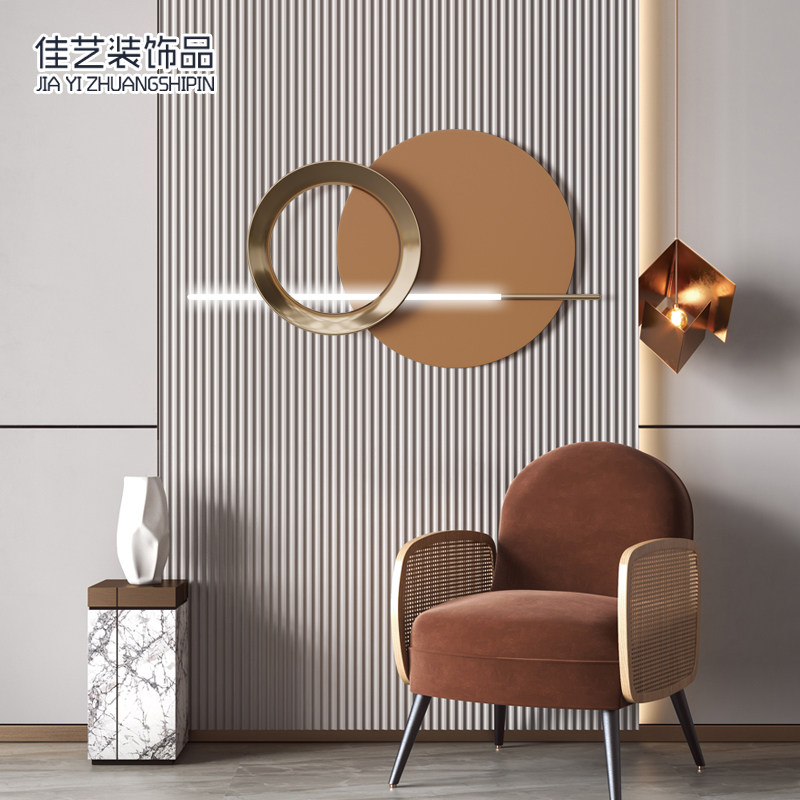 Italian minimalist luxury living room metal wall decoration bedroom bed creative wall soft decoration iron wall decoration