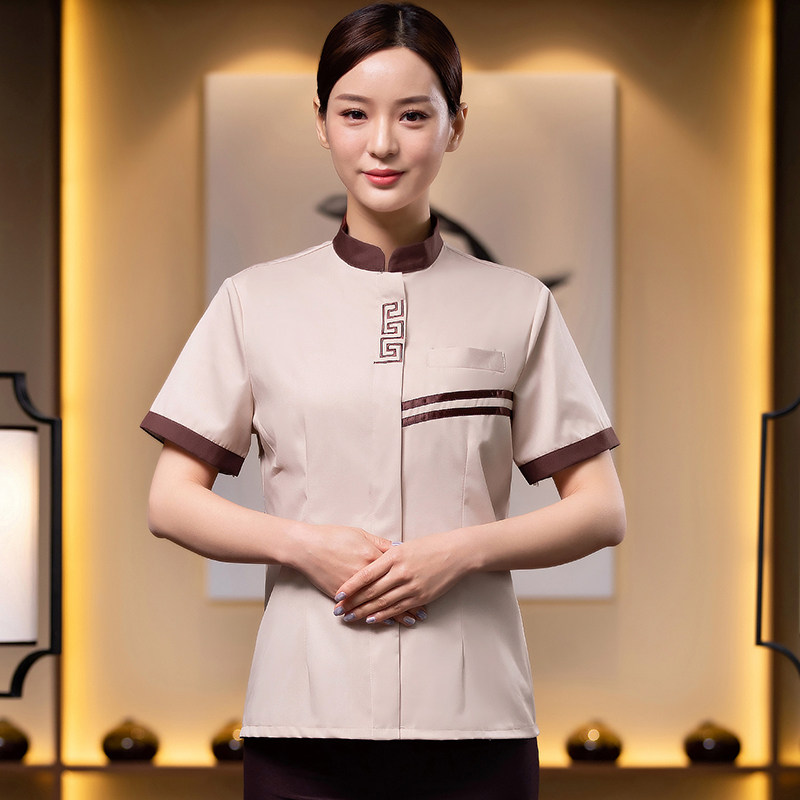 Clean Clothing Short Sleeve Summer Clothing Hotel Property Cleaning Aunt Workwear Guest House Housekeeping PA Summer Suit Women