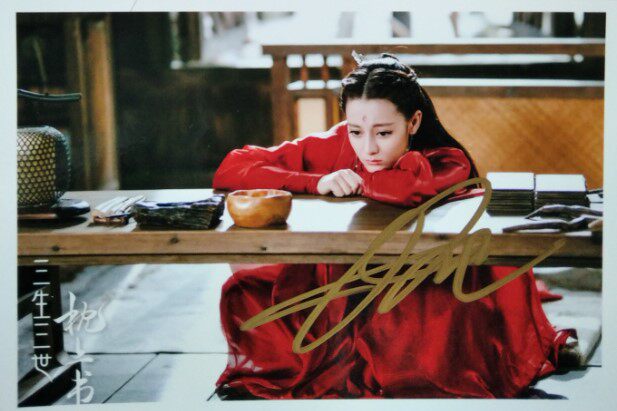 Spot signature photo Di Lieba Sansheng III pillow book autograph photo publicity surrounding No. 06