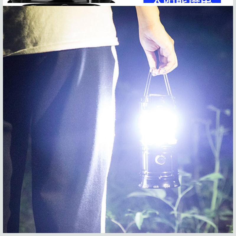 Outdoor tent lamp camping lamp LED chargeable portable hand-handed emergency horselight solar hung light super bright