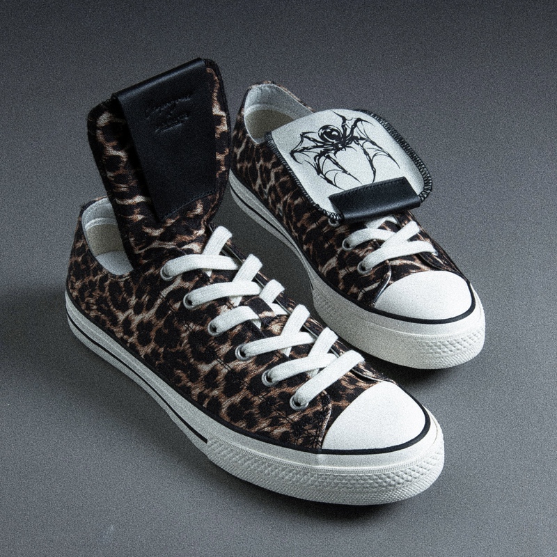 Vowprogress Leopard Print Long Tongue Spider Element *1970S Cowhide Cork Vulcanized Canvas Shoes Sneakers Vowprogress Leopard Print Long Tongue Spider Element *1970S Cowhide Cork Vulcanized Canvas Shoes Sneakers
