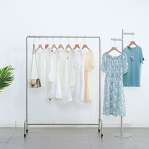 Clothing store display rack floorstanding display rack hanging clothes rack childrens loading store shelves stainless steel pulley hanging rails