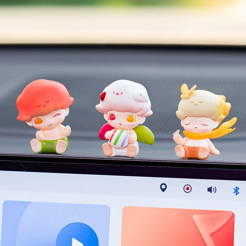 Bubble Mart dimoo car screen ornaments center console papazai car interior decorations skullpanda