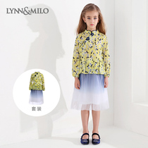 LYNNMILO Leinaro Girl Child China Wind Skirt Suit Children Hanfu Two Sets National Wind Dress Dress