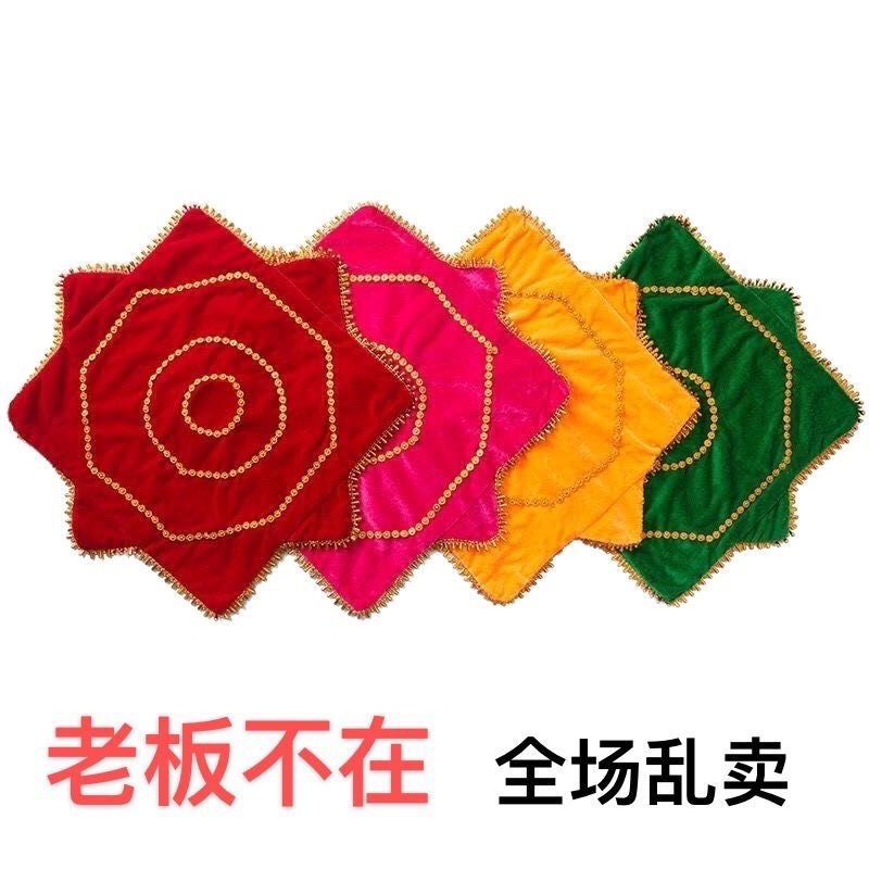 Gold velvet dance handkerchief thickened Northeast two people turn Yangko adult handkerchief octagonal scarf performance dancing handkerchief