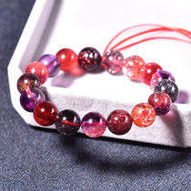 Natural purple red Super Seven blackcurrant bracelet female three wheel backbone Crystal single bead DIY jewelry amethyst with beads