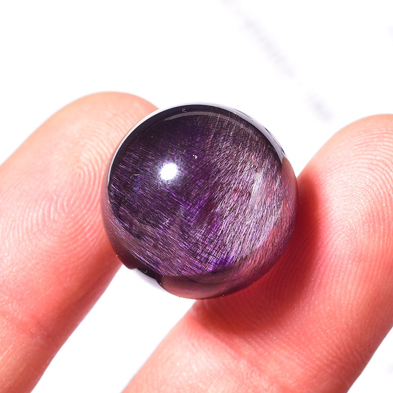 Natural Purple Hair Crystal Ultra Seven Stars Air Purple Single Beads Male And Female Multi-Treasure Matching Beads DIY Ornament Loose Bead Three-Way Backbone Crystal