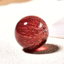 Natural boutique red hair super seven round beads three round backbone Crystal men and women DIY accessories pendant bracelet single bead scattered beads