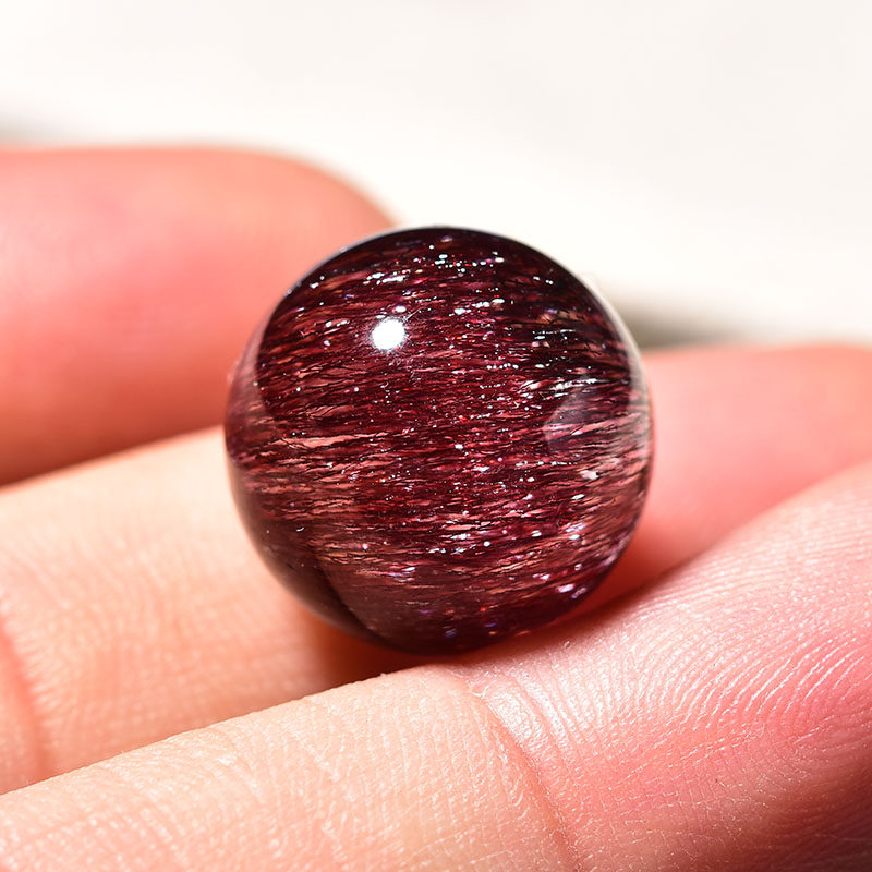 Natural purple red super seven shun hair multi-treasure hand with beads men and women DIY jewelry pendant single bead three-wheeled backbone crystal