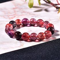 Natural Crystal Super Seven Bracelet Womens Three Wheel Backbone Golden Strawberry Purple Super 7 Blackcurrant Transfer Zhaocai Bracelet