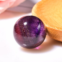 Natural Super Seven boutique purple hair round beads men and women DIY accessories pendant bracelet single bead three round backbone crystal with beads