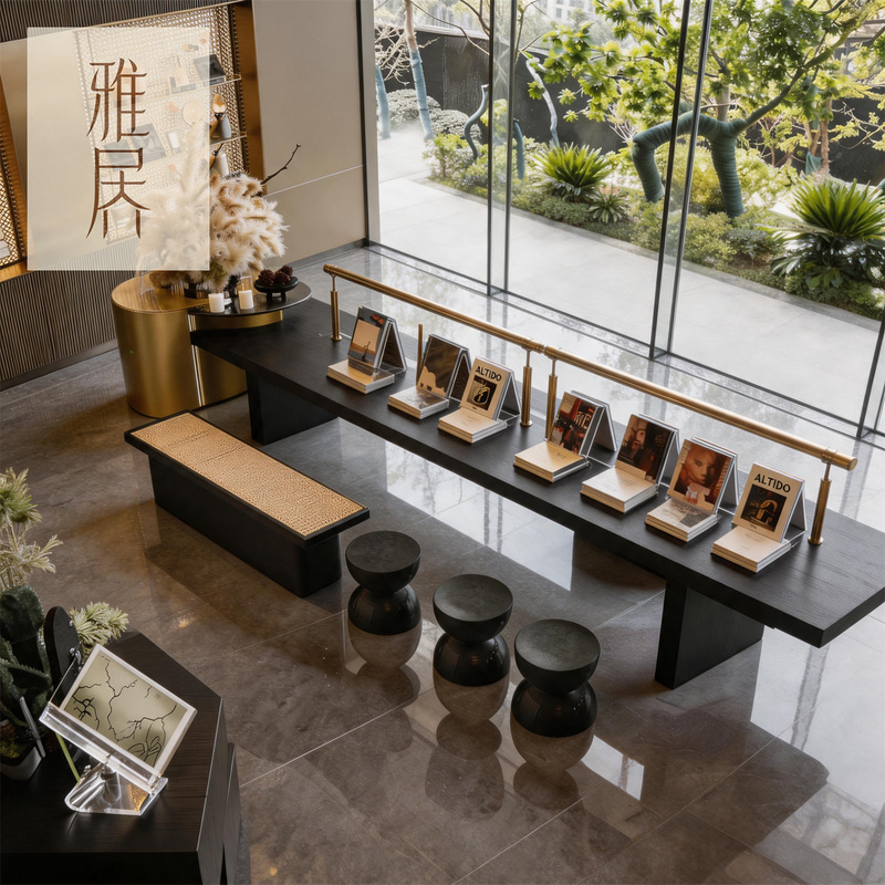 Hotel Light Luxury Solid Wood Reception Desk, Library Mezzanine Reading Table, Cafe Bar Counter, Meeting Table Hotel Light Luxury Solid Wood Reception Desk, Library Mezzanine Reading Table, Cafe Bar Counter, Meeting Table