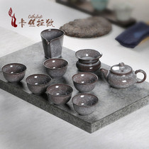 CATHYLADI Longquan Celadon Brother kiln iron tire high tea set set Household ceramic teapot cover bowl Tea set gift