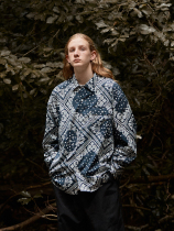 EviStub 21FW cashew nut flower Japanese fabric Cuban collar loose autumn retro pocket shirt Cityboy