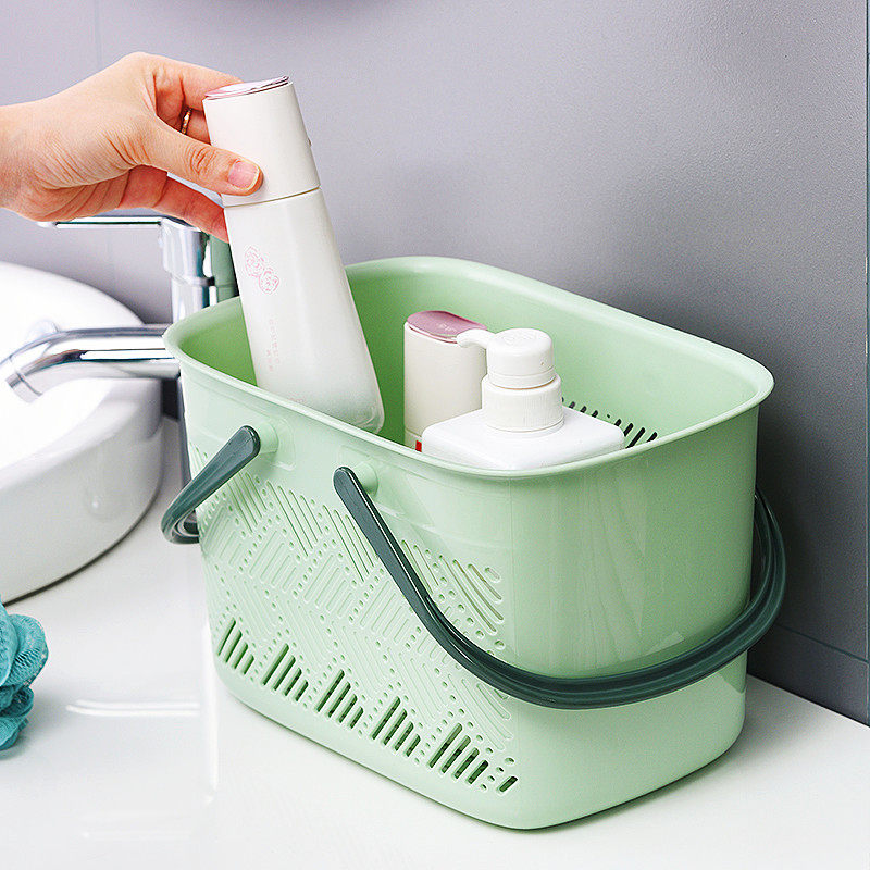 Bath basket bathroom dormitory student storage portable plastic basket put shampoo shower gel drain basket