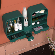 Washing table rack wall-mounted cosmetics storage box toilet washroom bathroom storage rack free of punching