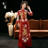 Традиционный свадебный наряд Сюхэ, свадебное платье для невесты, вечернее платье, дракон и феникс