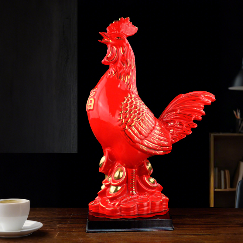 Red Ceramic Rooster Figurines in Various Sizes, Ruyi Ingot Hen Figurines, Porcelain Home Decor for Bedroom and Wardrobe Display Red Ceramic Rooster Figurines in Various Sizes, Ruyi Ingot Hen Figurines, Porcelain Home Decor for Bedroom and Wardrobe Display