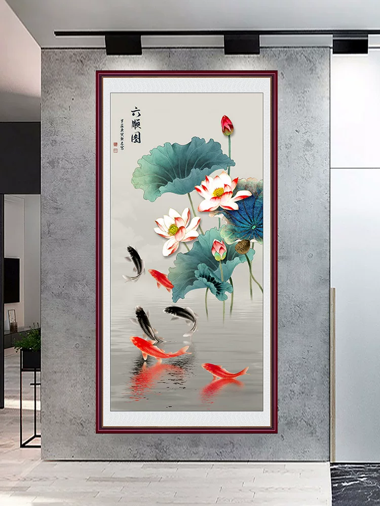 Компания Jiutu Juli Cai Tu Gong Xuanguan Decoration Painting имеет вертикальную версию настенной ткани-живописи на двери рыбака у двери
