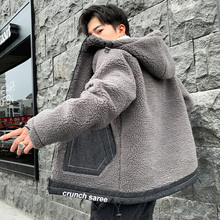 外套男冬季加厚毛领加绒工装夹克