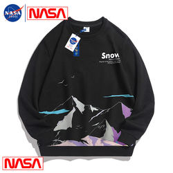 NASA 공동브랜드 봄, 가을 남성용 트렌디 브랜드 라운드넥 스웨트셔츠
