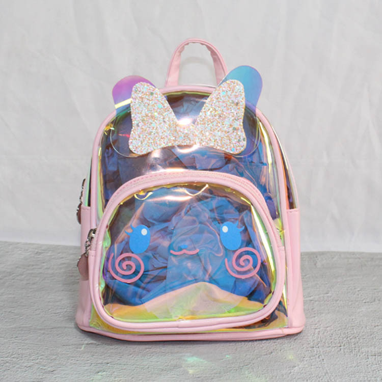 Childrens Bag Transparent laze ba lô nhỏ dễ thương thỏ vai túi thời trang trẻ em thường đầy màu sắc túi.