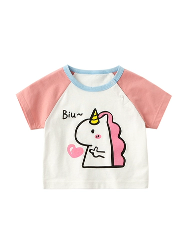 Детская хлопковая тонкая футболка с коротким рукавом подходит для мужчин и женщин для раннего возраста для отдыха, детская одежда