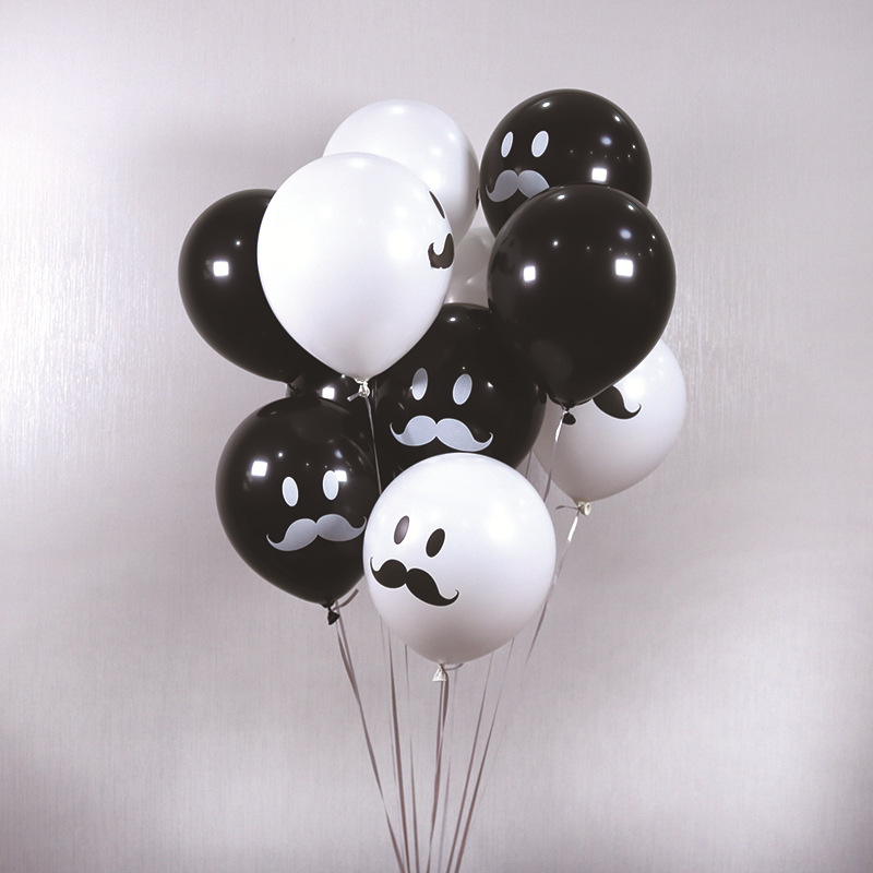 Men's Birthday Arrangement Decoration Black White Balloons Black Beard White Beard Mix and Match Hotel Party