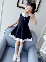 Girls dress for dress and summer clothes 2022 new Korean version children sleeveless foreign air vest skirt girl college wind princess dress