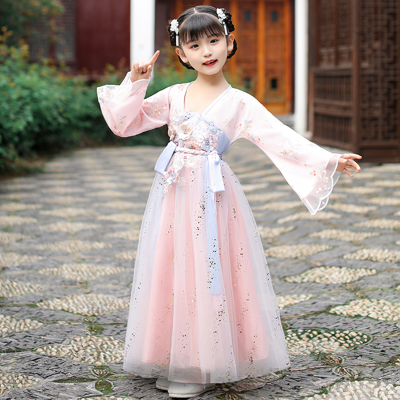 Little girl superfairy Handmaid's dress Girl Gutsuit Girl Gutresses Costume Gufeng Children Don'T China Wind Summer
