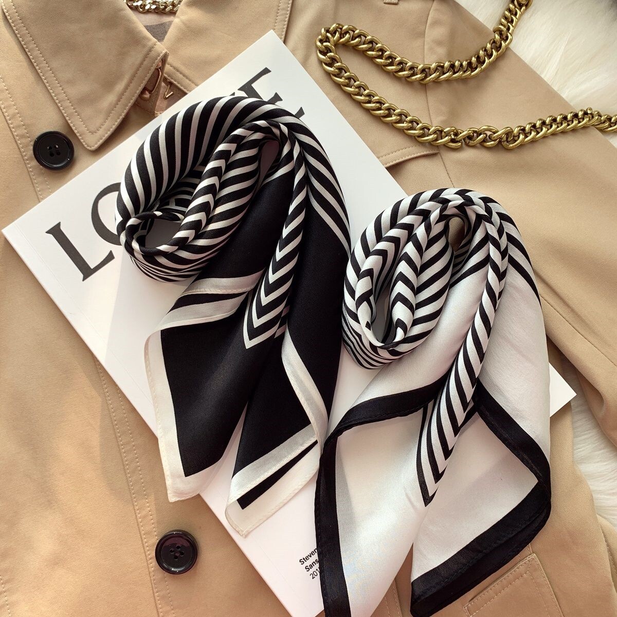 Spring scarves 100% mulberry silk upscale real silk scarves women South Korea 100 lap streaks small scarves with small square towels