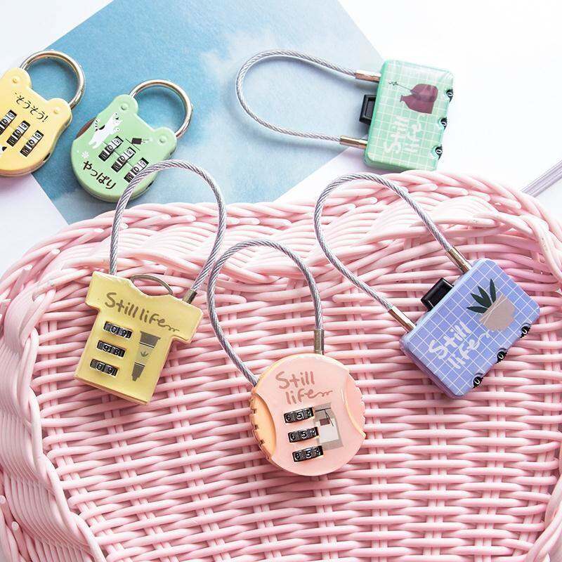 Girl's heart password small padlock suitcase Suitcase Lock Desk Lock Steel Wire Lock Anti-theft Lock Dormitory Mini Drawer Lock