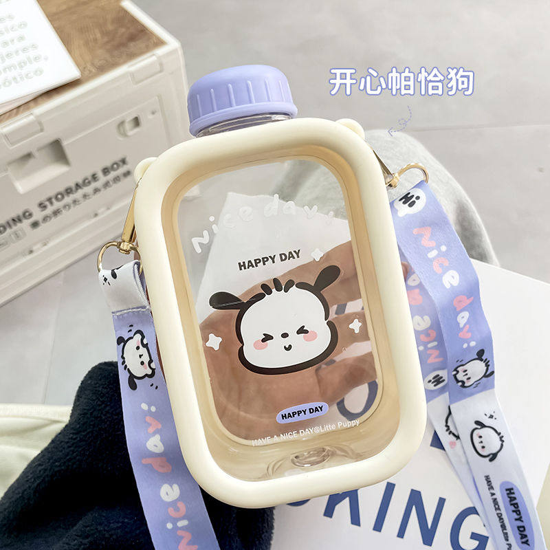 Cute water cup girls high value of small students portable summer plastic square cup children new 2022