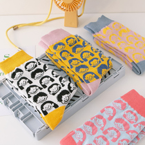 3 pairs of Korean East Gate with soft girl cotton cute cartoon head Korean version of Japanese Chinese tube womens socks