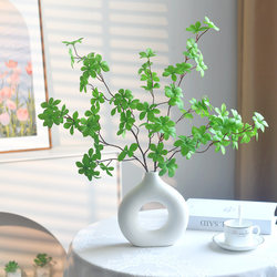 The Hanging Clock》 Fake Flowers, Artificial Flowers, Small Fresh Green Plants, Green Leaves, Potted Plants, Ceramic Table Decorations, Flower Ornaments