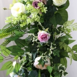 Смоделированные зеленые растения, цветочная композиция дорожная стена, висящая арка свадьба, цветочное искусство, украшение фото, добро пожаловать