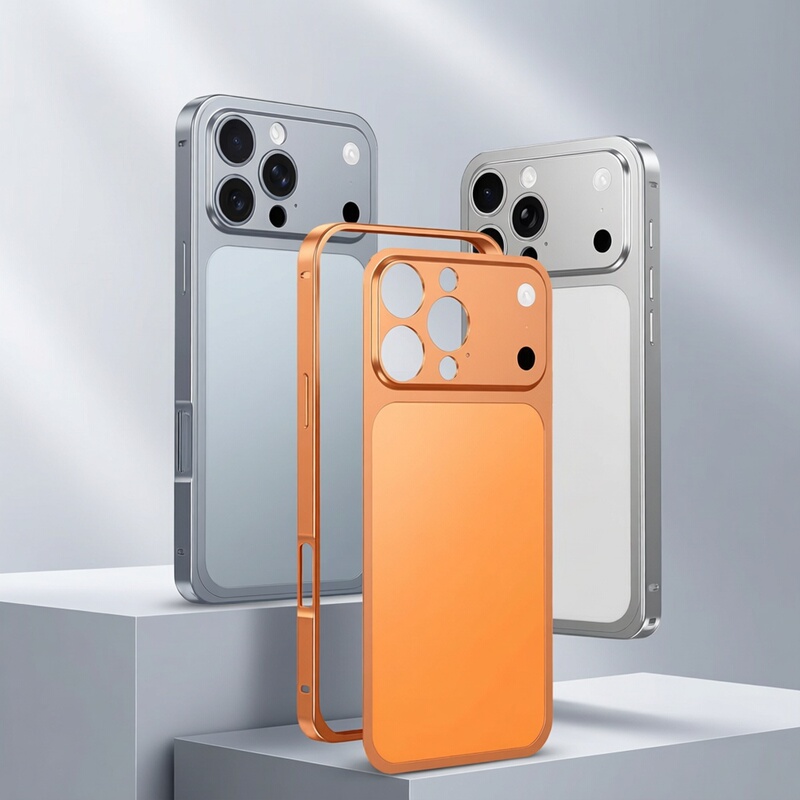 Protective Case Instantly Transforms into 17 Series Haima Buckle, Suitable for Apple 16 Pro Max Phone Case, Simple Design Instantly Transforms into Apple 17 Pro Max Metal Frame Pet Back Film Set, 12 High-End Feel, 15/14/13