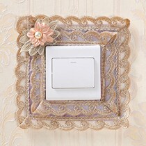 New Cloth Art Switch Patch Wall Sticker Brief Lace Socket Cover Home Switch Anti Dust Cover