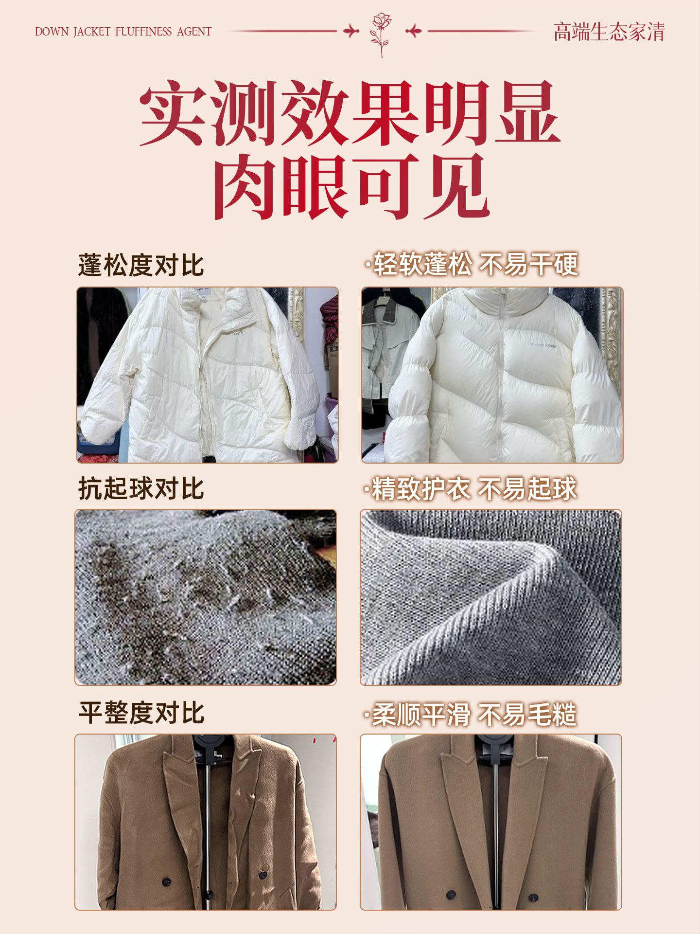 Down Jacket Fluffy Detergent Wool Cashmere Anti-Shrinkage Washing Machine Special Laundry Detergent Official Flagship Store%