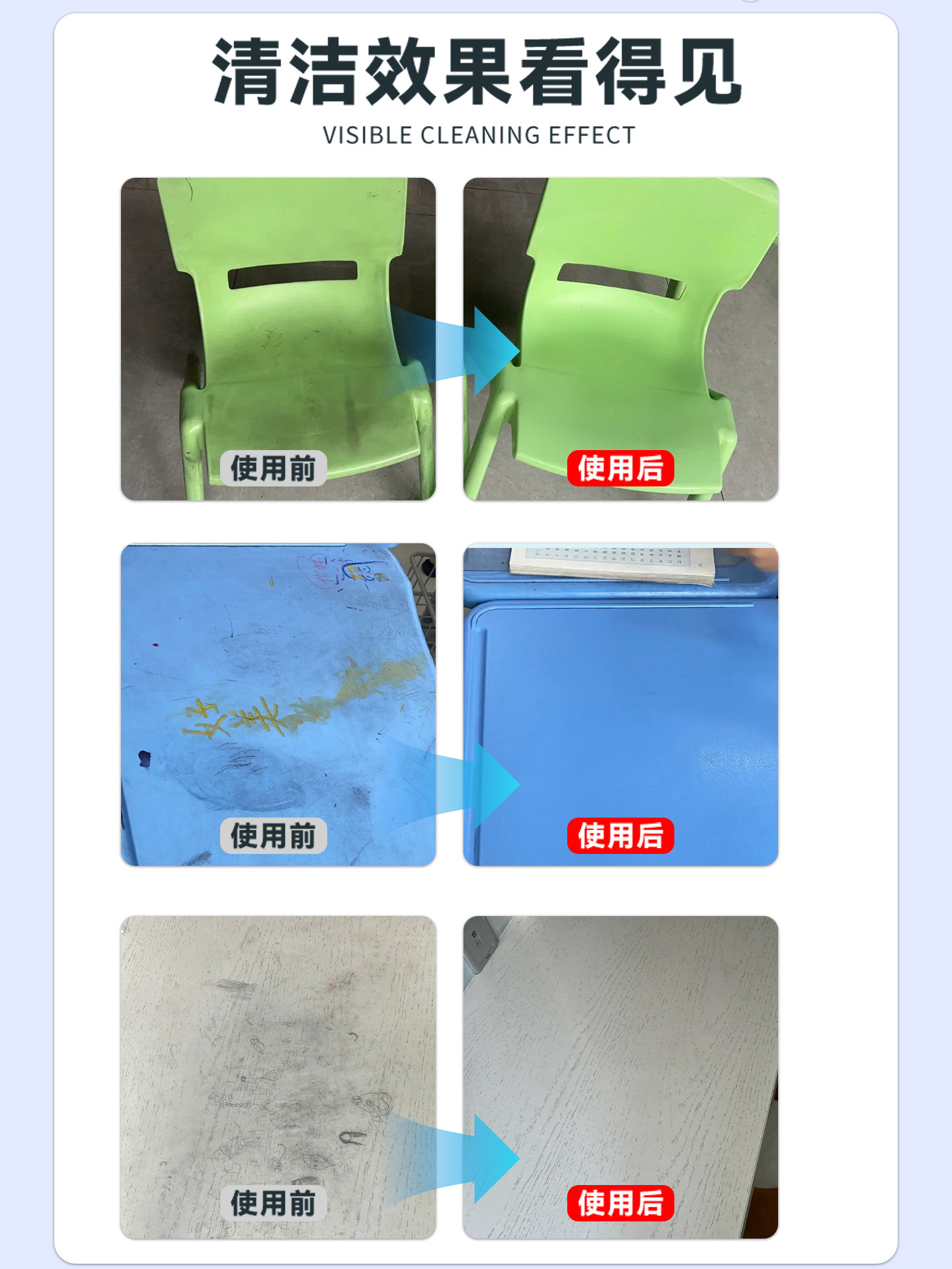 Desk and Chair Cleaner for Kindergarten, Desktop, Office, Stain Remover for Plastic, Pen Stains, Watercolor Pen Ink, Graffiti Cleaning%