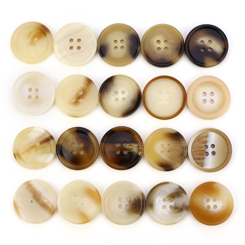 Beige resin buttons Coat windbreaker Men's and women's suits Suit clothes Four-eye matte round wild pants buttons