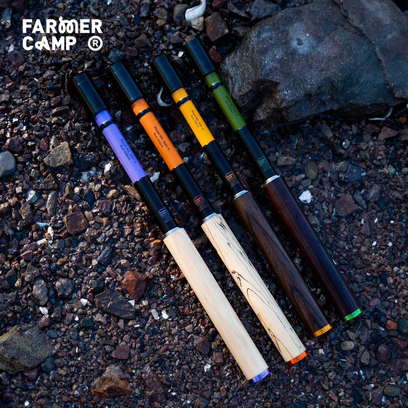 Farmer Camp Xishun Stream Rod Portable Short Section Carbon Fiber and Solid Wood Hand Rod for Carp and Crucian Carp 3.9/4.5m Long