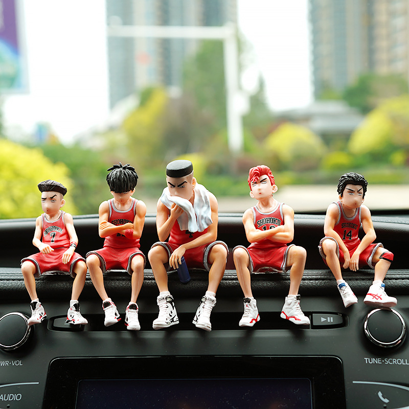 Car cherry tree flower road beautiful girl slam dunk master car decoration interior personality model creative center console ornaments